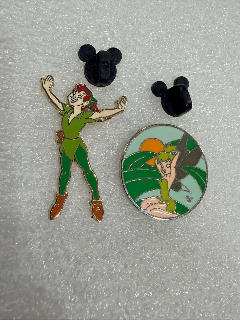 2005 Disney Tinker Bell "Times of the Day - Morning" & 2002 Flying Peter Pan..